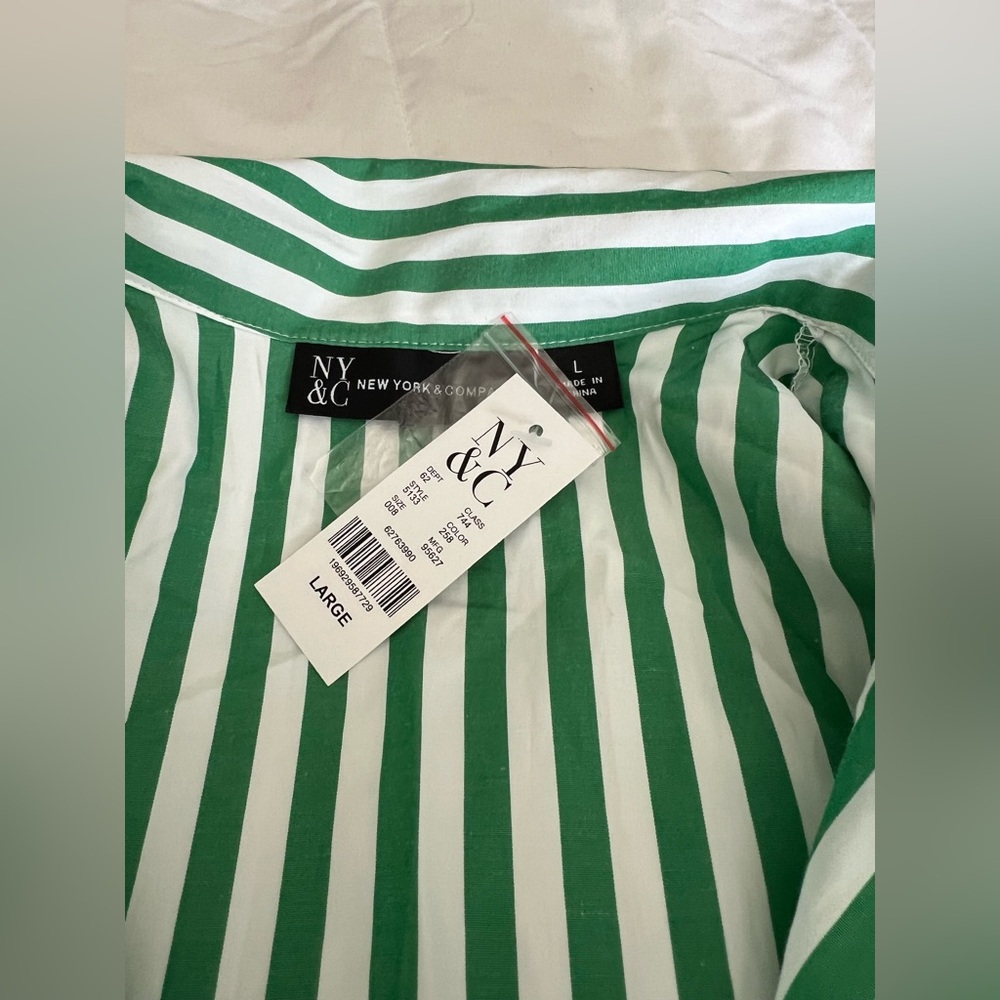 New York & Company Green Striped Maxi Dress - Picture 6 of 8